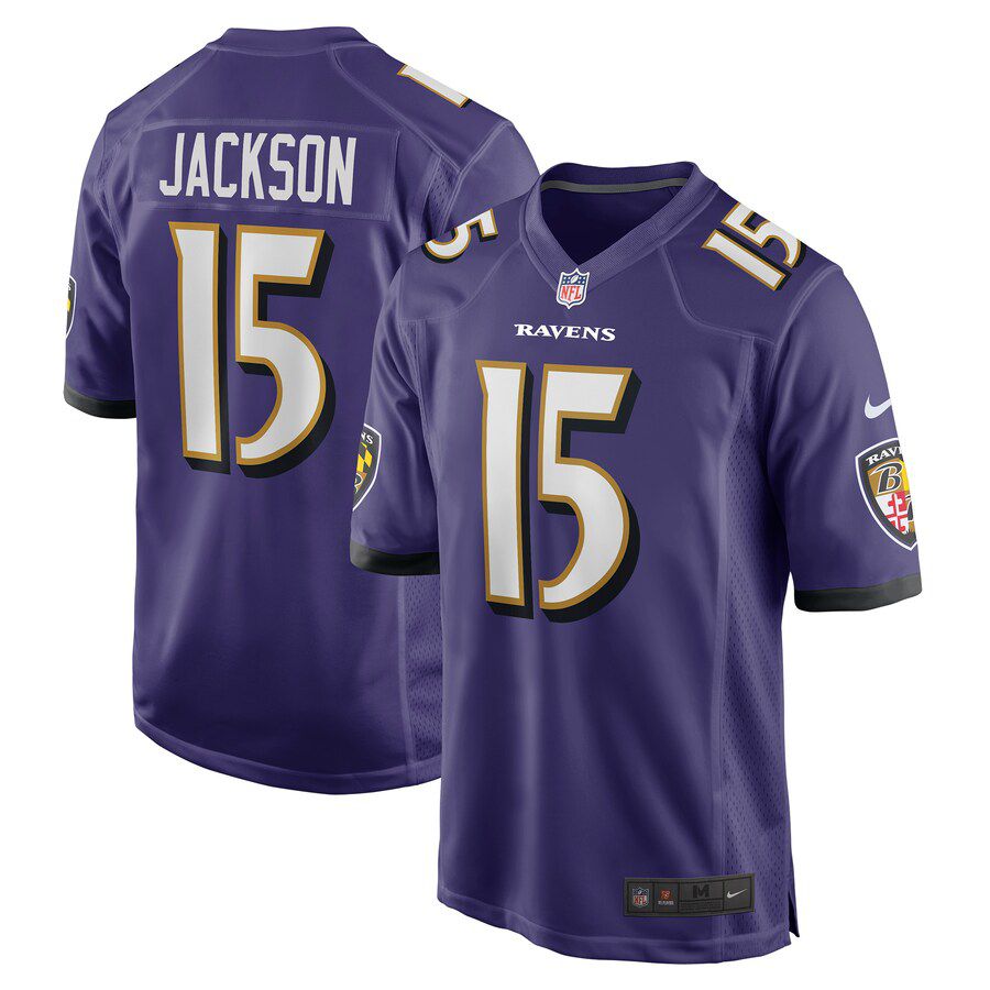 Men Baltimore Ravens #15 DeSean Jackson Nike Purple Game Player NFL Jersey
